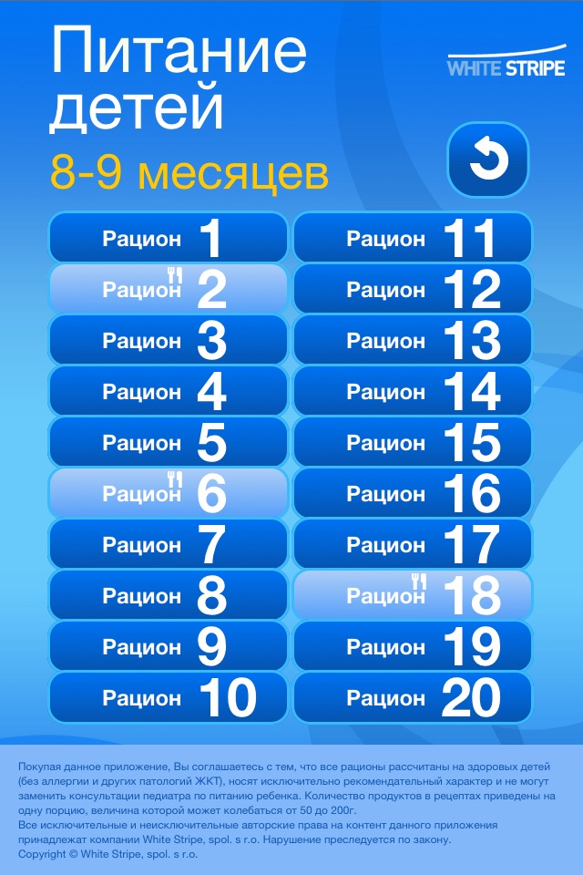 Детские рационы рецепты 8-12 м screenshot 2