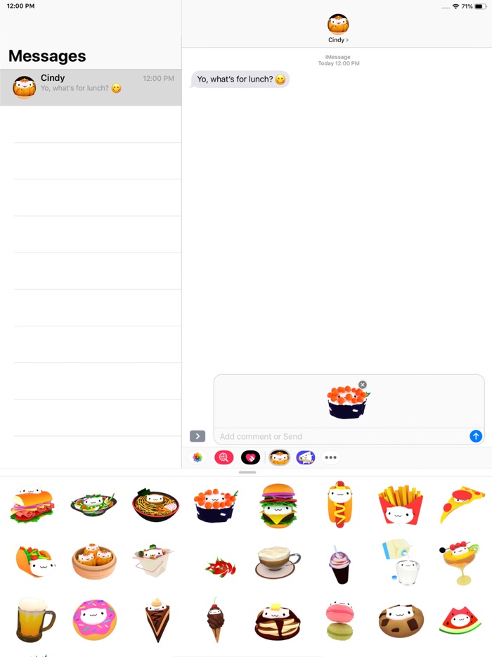 Cindys Animated Food Stickers