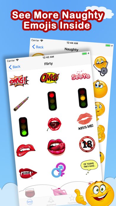 Adult Emoji Animated Emojis iPhone App