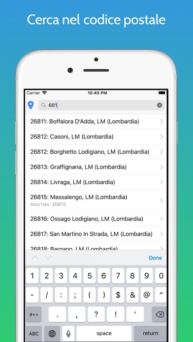 Codice postale screenshot 3