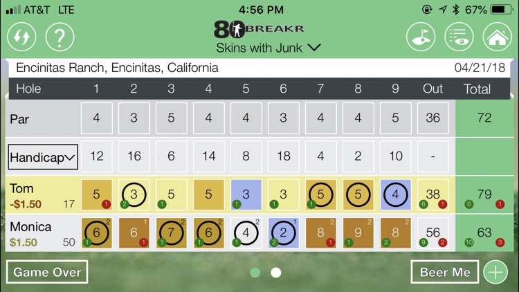 80BREAKR Golf Scorecard & GPS