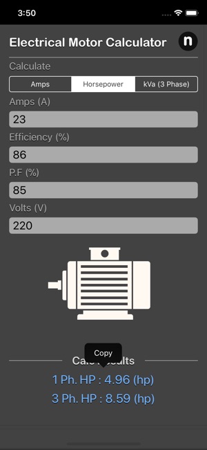 Electrical Motor Calculator(圖2)-速報App