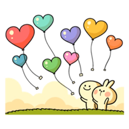 White Rabit and Love Sticker icon