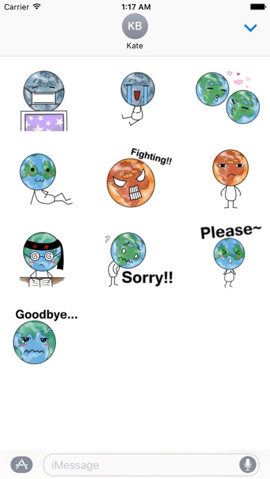 The Blue Earth Emoji Sticker screenshot 3