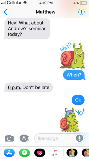 Funny snail stickers