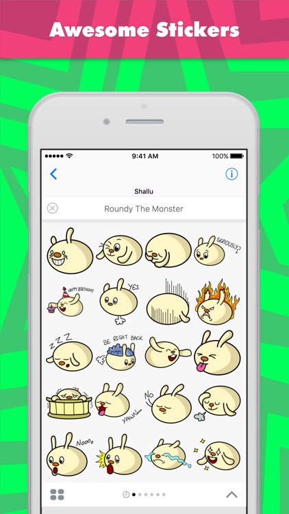 Roundy the Monster stickers