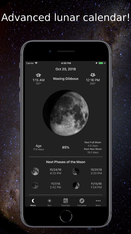 Moon Phase Calendar & Compass
