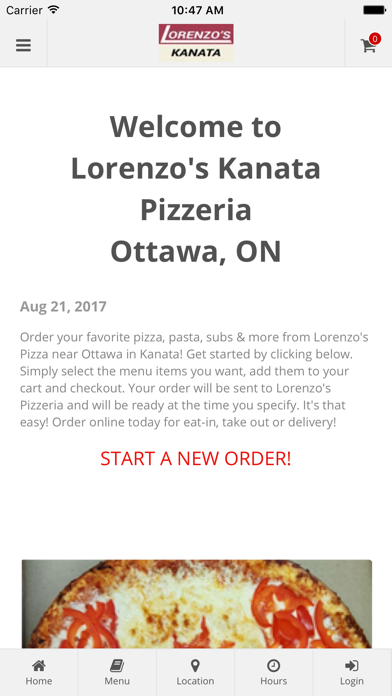 How to cancel & delete Lorenzo's Kanata Pizzeria Online Ordering from iphone & ipad 1