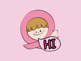 Pink ribbon isticker for the Breast Cancer Campaign