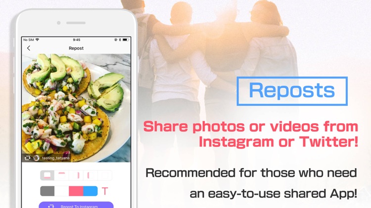 リポスト for インスタグラムとツイッター!