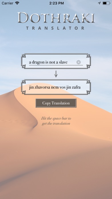 The Dothraki Translator screenshot 2