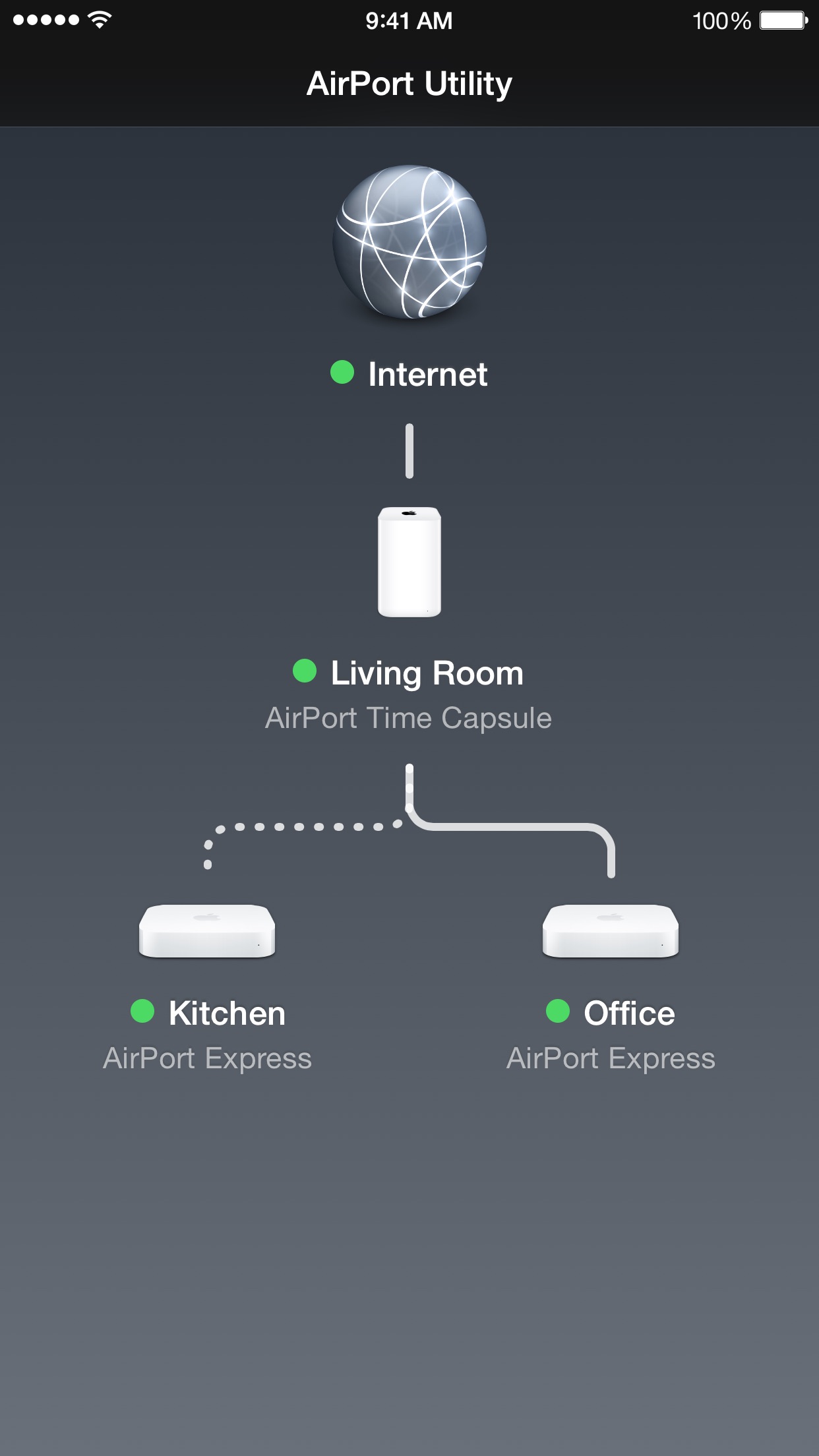 Screenshot do app Utilitário AirPort