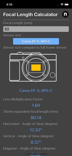 Focal Length Calculator(圖4)-速報App