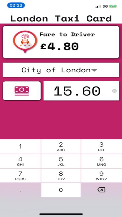 LondonTaxiCard Fare Calculator