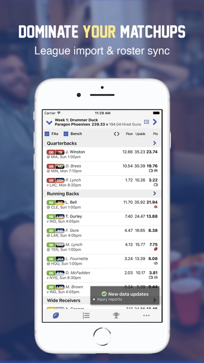 Fantasy Football Lineup 2018