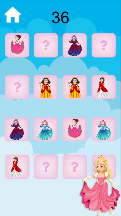 Memory princesses Memo game screenshot-3