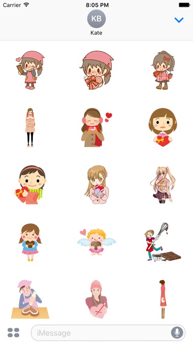 Valentine Day girl sticker screenshot 2