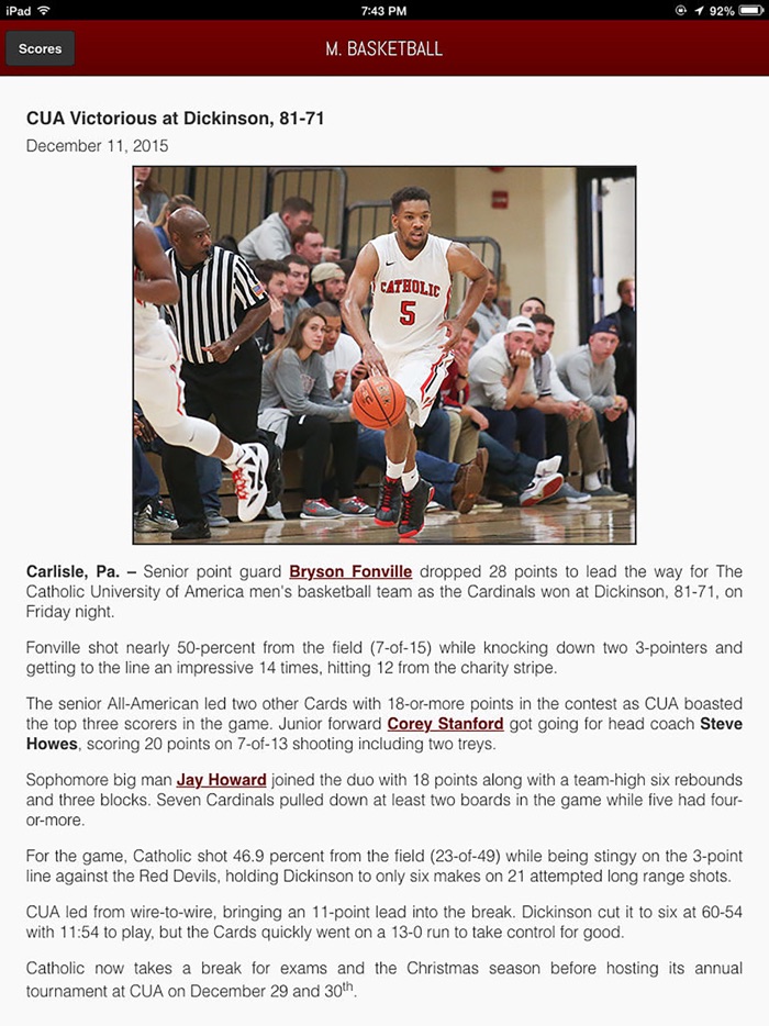 CUA Cardinals Front Row