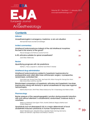 EJA: European Journal of Anaesthesiology screenshot 2
