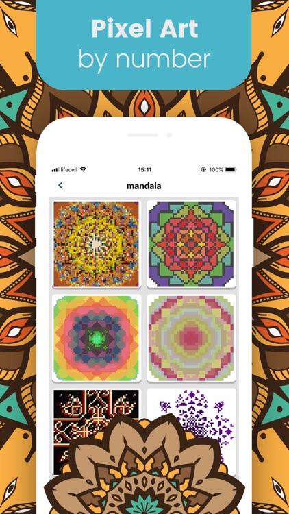 Kaleidoscope Pixel Art Mandala