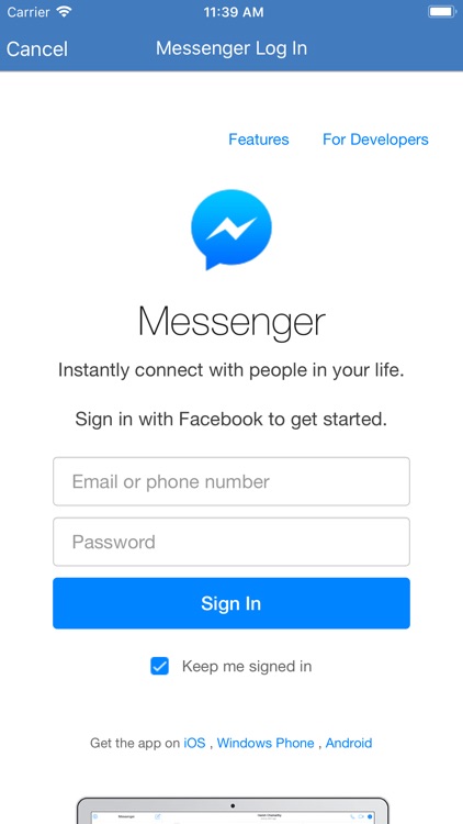 WatchMessenger for Facebook