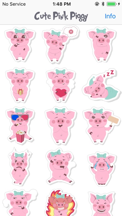 Pink Piggy Animated Stickers screenshot 2