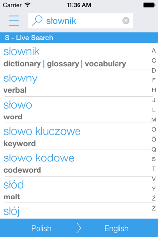 Dictionary Polish English screenshot 2