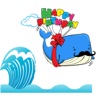 Funny Giant Blue Whale Sticker