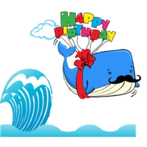 Funny Giant Blue Whale Sticker icon