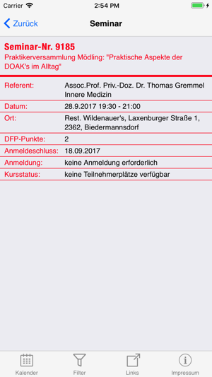 Fortbildungssuche der ÄK NÖ(圖2)-速報App