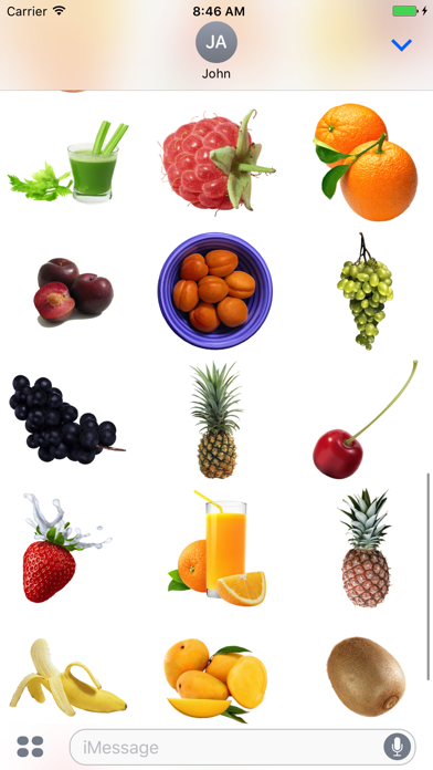 Fun Fruits Pack for iMessage screenshot 2