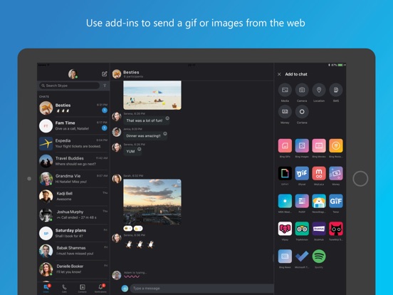 Skype for iPad Screenshots