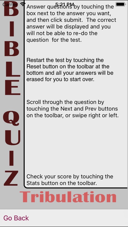 Tribulation Bible Quiz