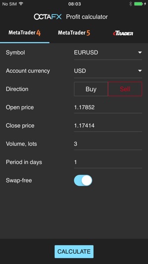 OctaFX Profit Calculator