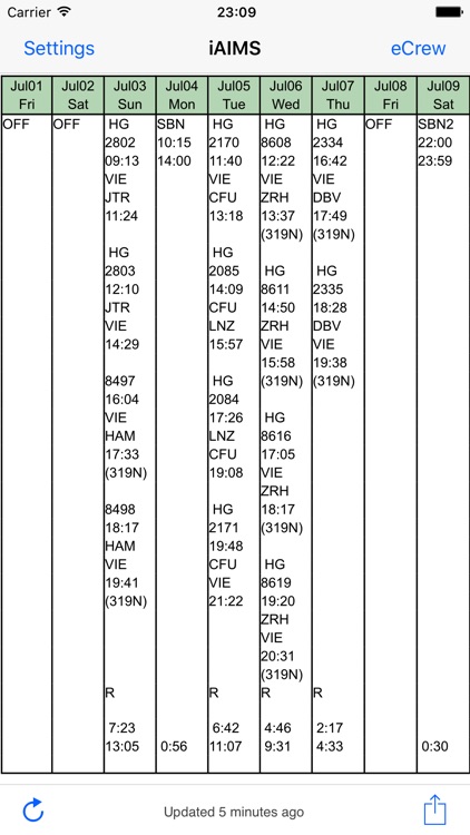 iAIMS Crew Roster Viewer