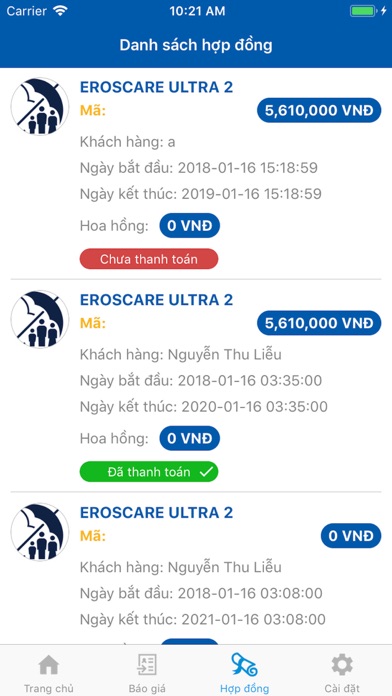 Eroscare - Quản lý bảo hiểm screenshot 2