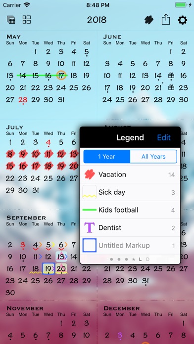 All-in-One Year Cal for iPhone screenshot 2