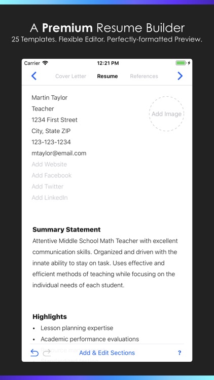 Resume Builder by Nobody screenshot-0