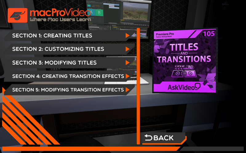 Titles and Transitions Course screenshot 2
