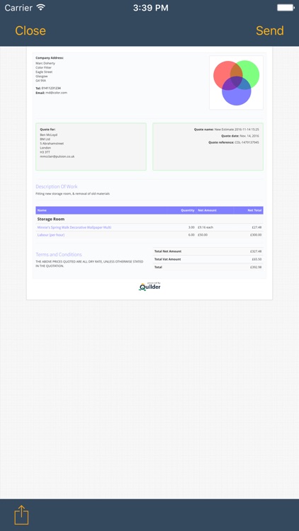 Quilder Estimate & Invoice screenshot-3