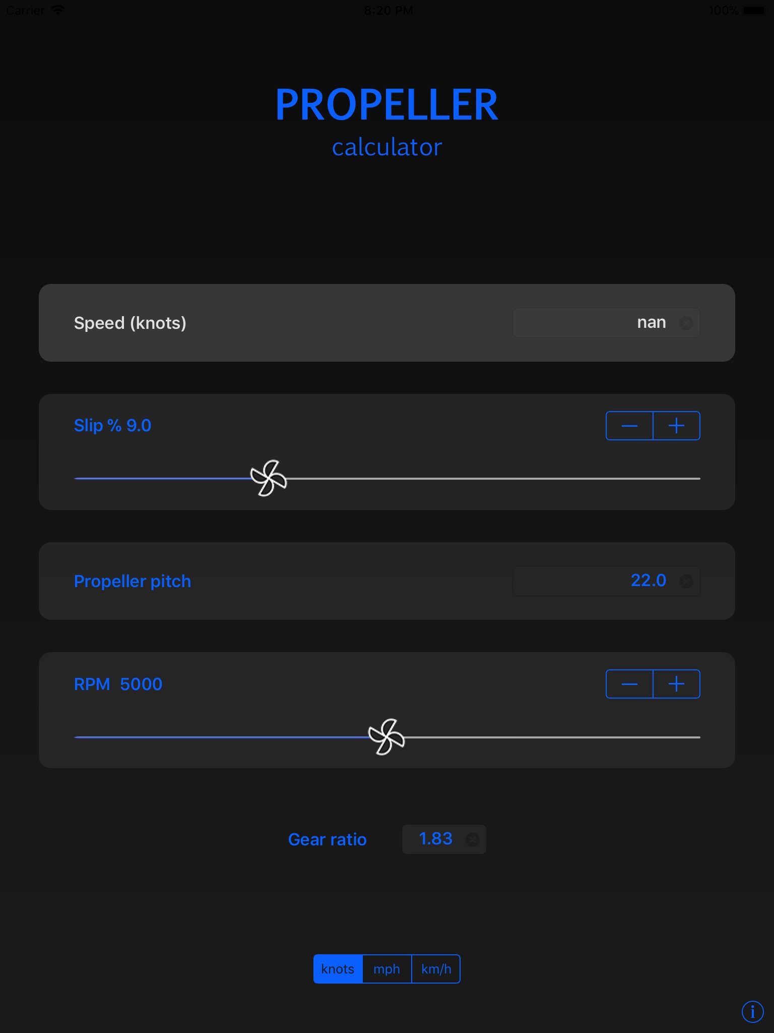 Propeller Calc screenshot 2