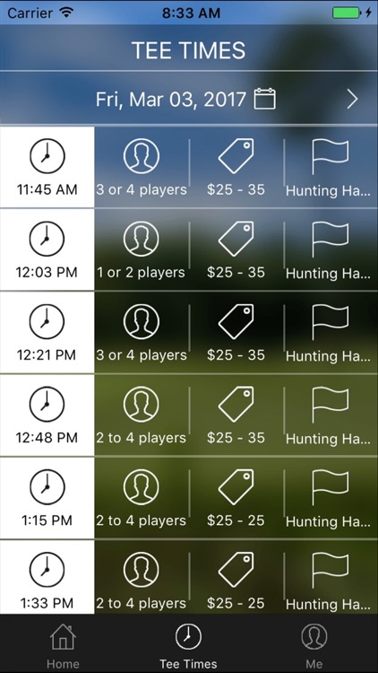 Hunting Hawk Golf Tee Times