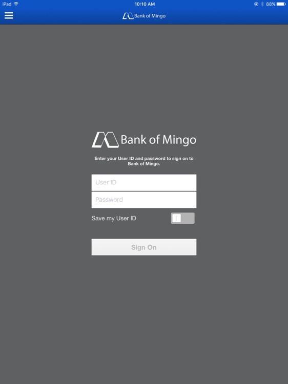 Bank of Mingo for iPad