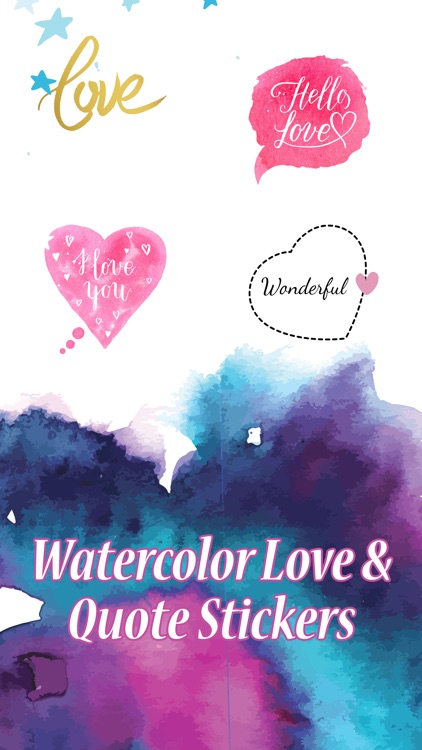 Watercolor Love&Quotes Sticker