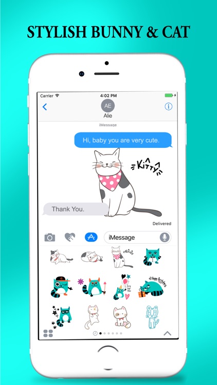 Bunny Cat Stickers for iMessage screenshot-4