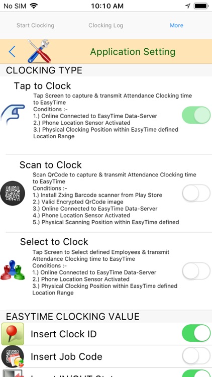 EasyTime Clocking App v5