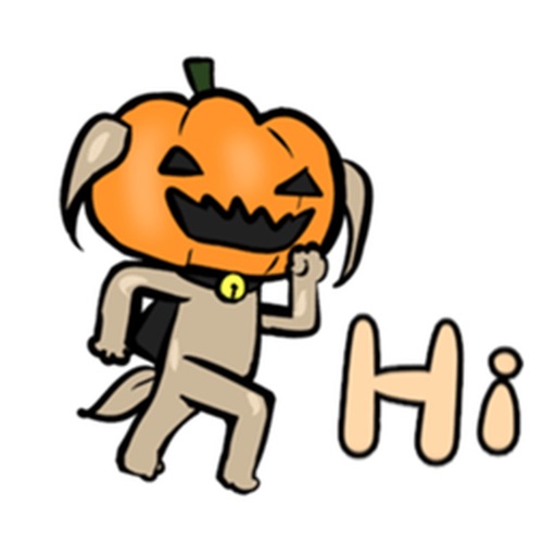 Funny Pumpkin Dog Sticker icon