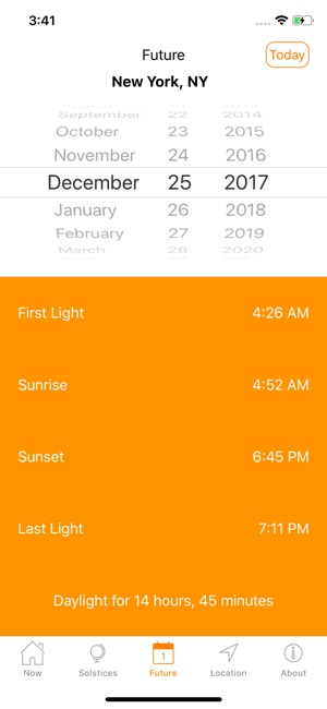 Sunrise Sunset Chart 2017