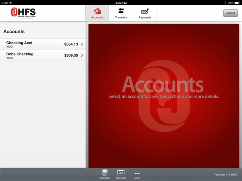 HFS Federal Credit Union for iPad screenshot 3