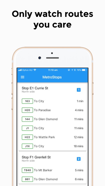 MetroStops - Efficiency up